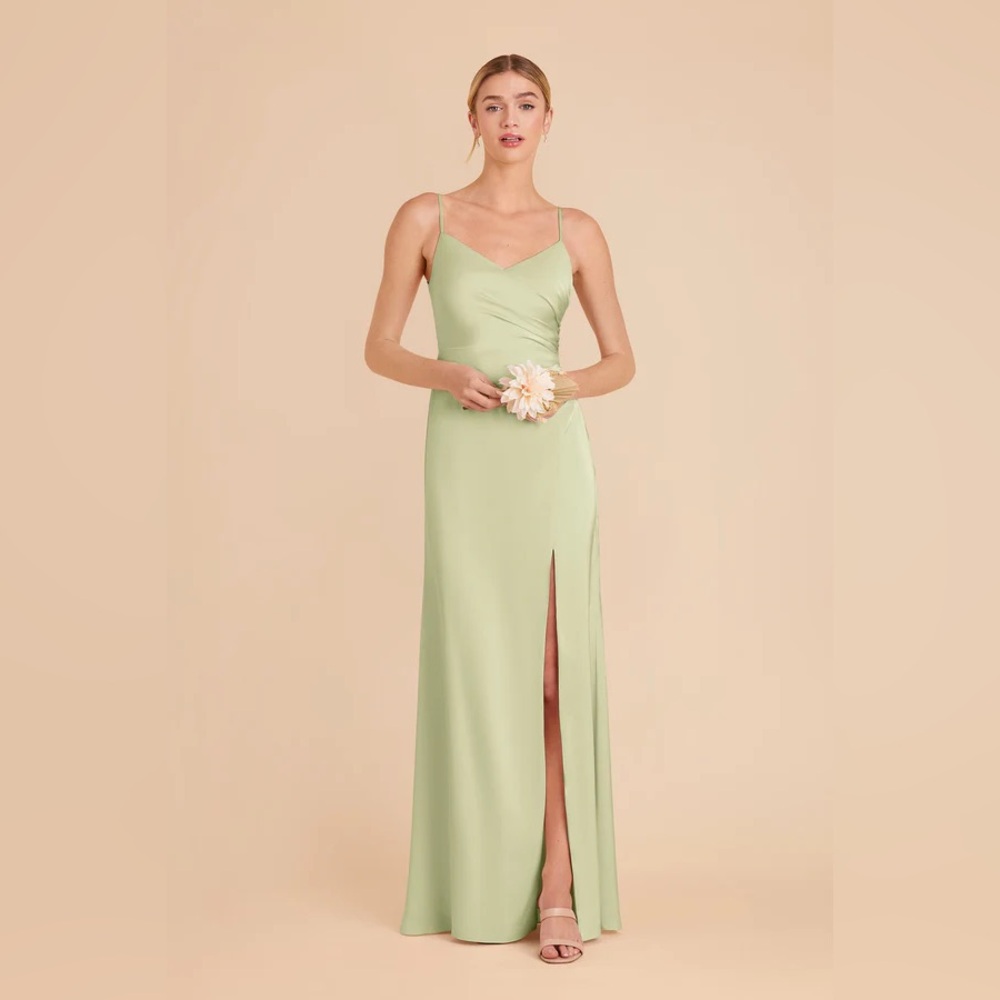 Cindy Matte Satin Dress - Pale Pistachio